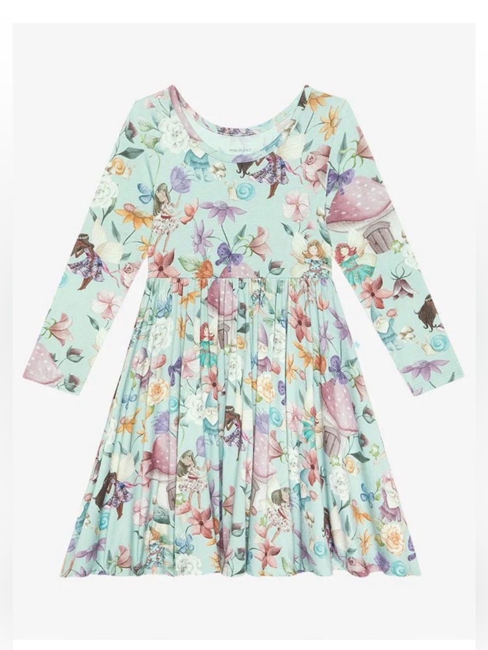 Posh Peanut Mint Floral Fairy Long-Sleeve Top